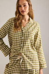 Piglet In Bed Linen-Cotton Gingham Long Pyjama Set - thumbnail 3