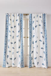 Embroidered Cotton Suzani Border Curtain - thumbnail 1