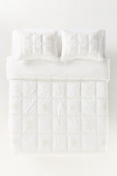 Vienne Cotton Floral Embroidered Quilted Bedspread - thumbnail 3