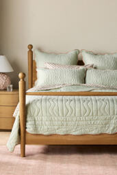 Iluka Cotton Solid Floral Edge Quilted Bedspread