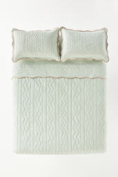 Iluka Cotton Solid Floral Edge Quilted Bedspread - thumbnail 3