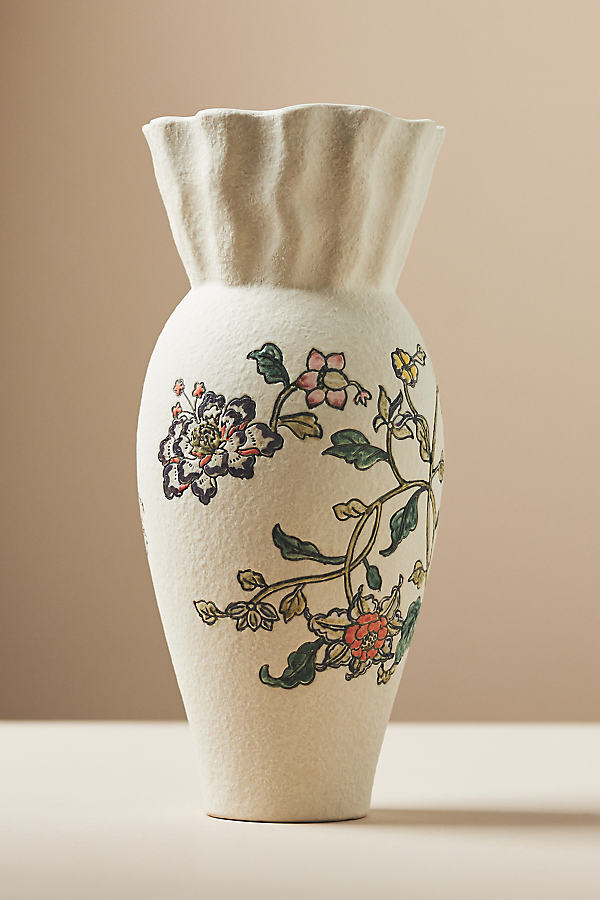 Mio Handpainted Stoneware Vase by Anthropologie