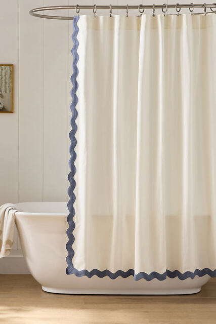 Maeve Scalloped Cotton Shower Curtain - image 1