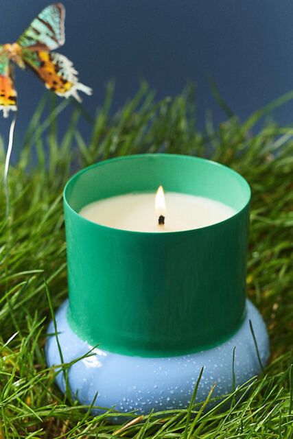 Maisie Floral Fresh Grass & Hyacinth Enamel Candle - image 1