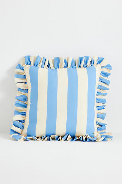 Maeve Striped Ruffle Indoor/Outdoor Cushion - image 1