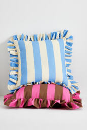 Maeve Striped Ruffle Indoor/Outdoor Cushion - thumbnail 2