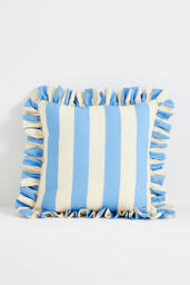 Maeve Striped Ruffle Indoor/Outdoor Cushion