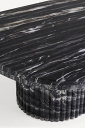"Kanta Oval 55"" Fluted Marble Coffee Table" - thumbnail 3