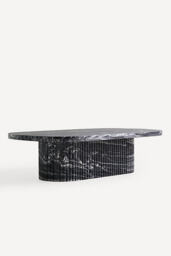 "Kanta Oval 55"" Fluted Marble Coffee Table" - thumbnail 2