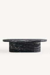 "Kanta Oval 55"" Fluted Marble Coffee Table" - thumbnail 1