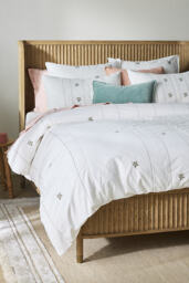 Annie Cotton Floral Embroidered Duvet Cover - thumbnail 1