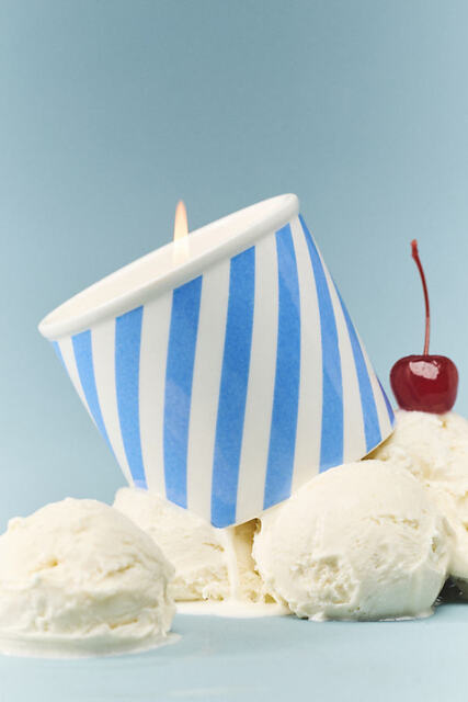 Gourmand Vanilla Shake Ceramic Ice Cream Pint Candle - image 1