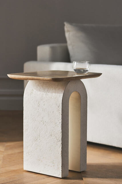 Aspen Sculptural Marble-Top Side Table - image 1