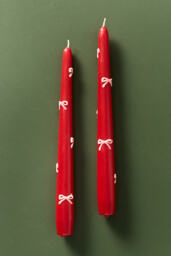 Holiday Pressed Bead Taper Candles, Set of 2 - thumbnail 3