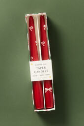 Holiday Pressed Bead Taper Candles, Set of 2 - thumbnail 1