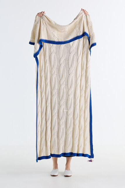 Juni Cotton Knit Fish Charm Throw Blanket - image 1