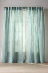Amande Linen Cotton Curtain With Striped Trim