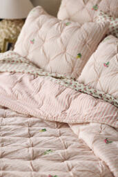 Emilia Cotton Voile Floral Icon Embroidered Bedspread - thumbnail 2