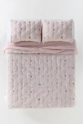 Emilia Cotton Voile Floral Icon Embroidered Bedspread - thumbnail 3