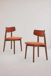 Amy Velvet-Upholstered Beech Wood Dining Chairs, Set of 2 - thumbnail 2