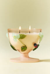 Vine Floral Wildflower Bouquet Glass Candle - thumbnail 1