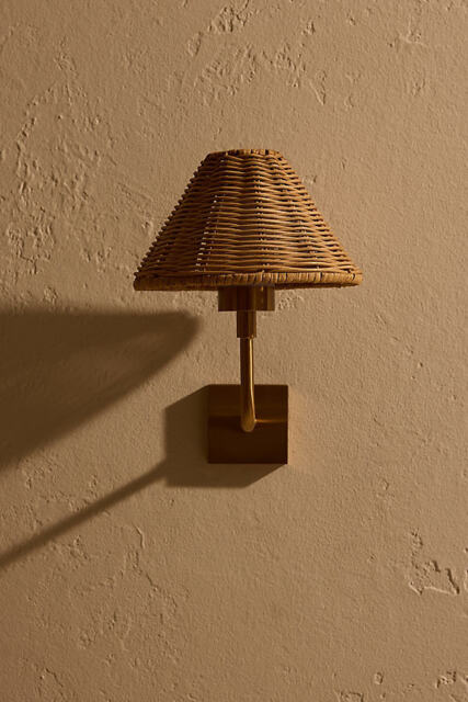 Ludlow Babbington Wicker Rechargeable Wall Light - image 1