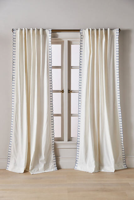 Maeve Loop Embroidered Cotton Curtain - image 1
