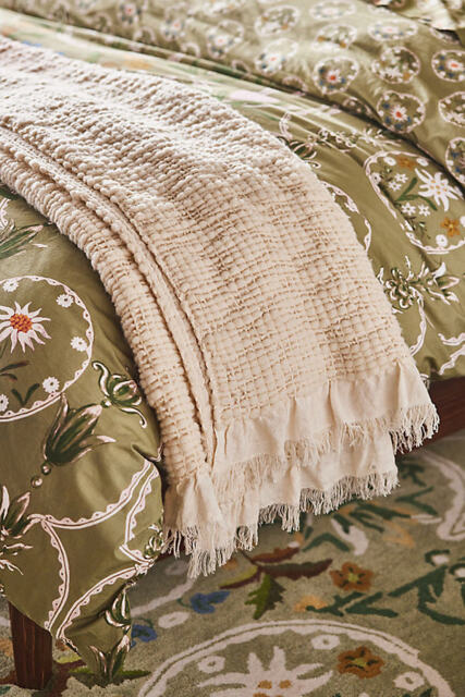 Gauze Fringe Woven Throw Blanket - image 1