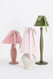 Bosette Bow Velvet and Wood Table Lamp - thumbnail 3