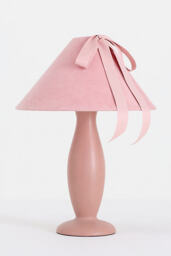 Bosette Bow Velvet and Wood Table Lamp - thumbnail 2