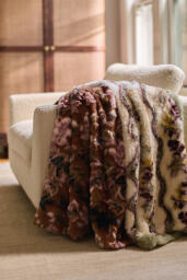 Seren Floral Jacquard Faux-Fur Throw Blanket - thumbnail 9