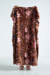 Seren Floral Jacquard Faux-Fur Throw Blanket - thumbnail 6