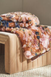 Seren Floral Jacquard Faux-Fur Throw Blanket - thumbnail 5