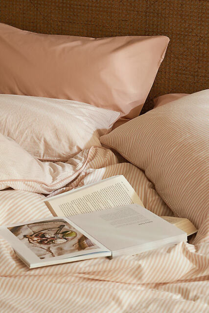 Dip & Doze Reversible Clay Stripe Cotton Duvet Cover