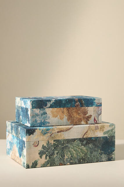 Judarn Fabric Covered Boxes, Set of 2 - image 1