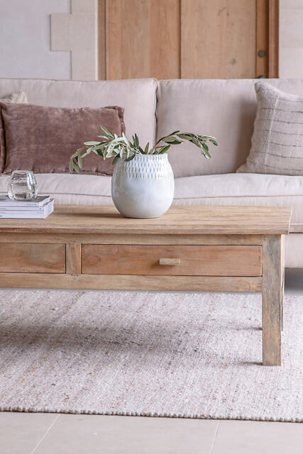 nkuku Laali Grooved Mango Wood Coffee Table - image 1