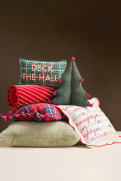 Cotton Velvet Striped Cushion - thumbnail 3