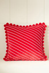Cotton Velvet Striped Cushion - thumbnail 4