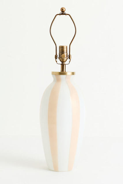 Stripe Peach Glass Table Lamp Base - image 1