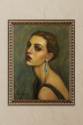 Girl With an Emerald Earring by Pat Kelley Framed Wall Art