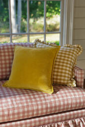 Ana Cotton Gingham Printed Ruffle Cushion - thumbnail 4
