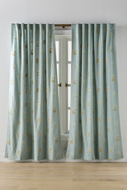 Rosalie Cotton Embroidered Floral Curtain - image 1