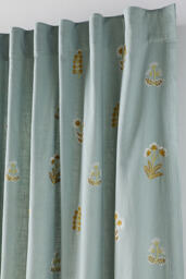 Rosalie Cotton Embroidered Floral Curtain - thumbnail 2