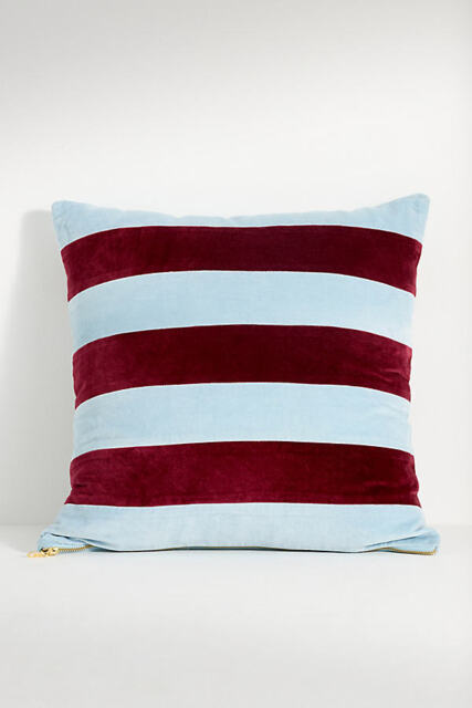 Andie Striped Cotton Velvet Cushion - image 1