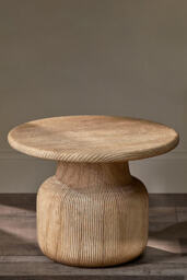 nkuku Vivan Grooved Wood Side Table - thumbnail 1