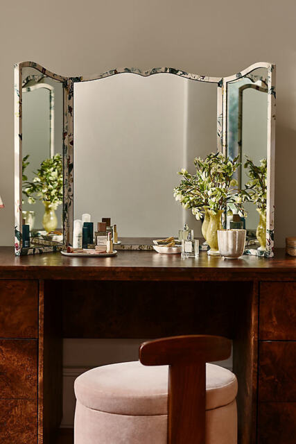 3-Panel Fabric Wall Mirror - image 1