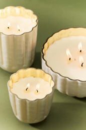 Capri Blue Volcano Scalloped Capiz Glass Candle - thumbnail 2