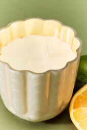Capri Blue Volcano Scalloped Capiz Glass Candle - thumbnail 3