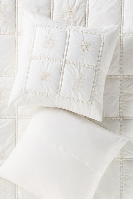 Vienne Cotton Floral Embroidered Cushion Cover