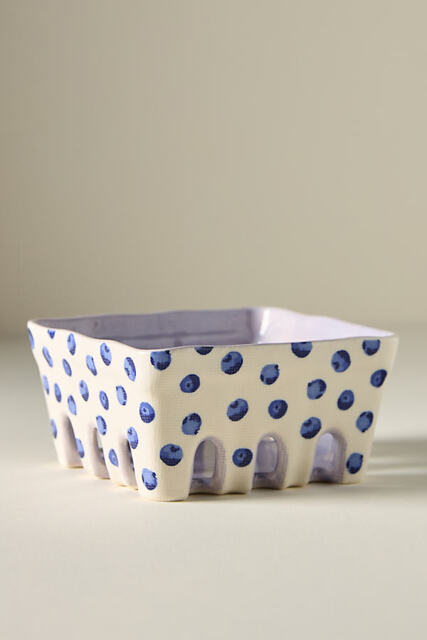 Berry Icon Handpainted Stoneware Large Berry Basket - image 1